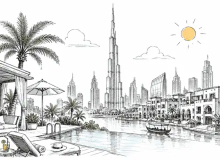 Dubai hotel Burj Khalifa summer price drop illustration
