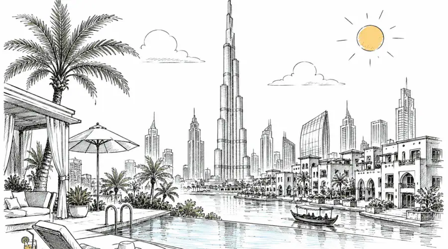 Dubai hotel Burj Khalifa summer price drop illustration
