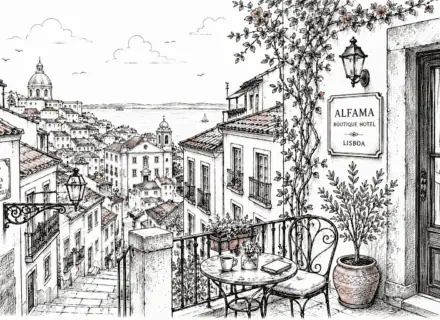 Lisbon Alfama boutique hotel Lisboa illustration